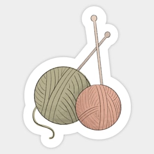 Cozy Autumn Knitting Illustration Sticker